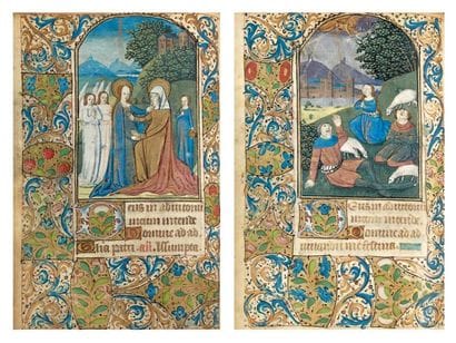 HEURES DU XVe SIÈCLE Manuscrit sur peau de...