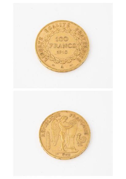 France
Une pièce de 100 francs or, Paris,...