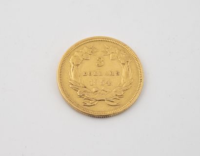 ETATS-UNIS
Une pièce de 3 Dollars or, 1854...