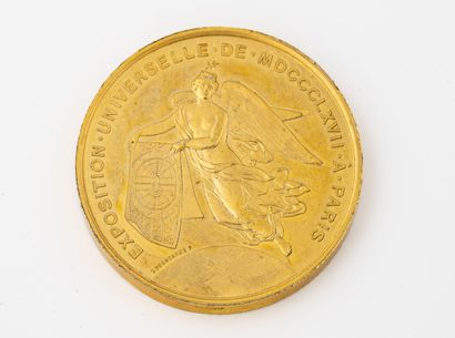 FRANCE, Second Empire
Médaille en étain doré...