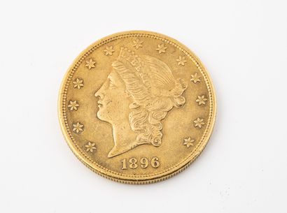 ETATS-UNIS
Une pièce de 20 Dollars or, 1896.

Poids...