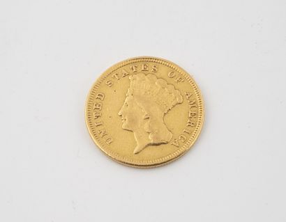 ETATS-UNIS
Une pièce de 3 Dollars or, 1854...