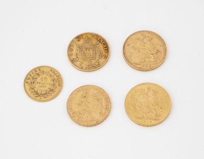 FRANCE et ANGLETERRE
Lot de cinq pièces comprenant...