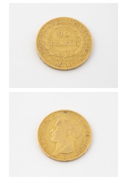 France
Une pièce de 40 francs or, Napoléon...
