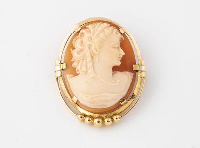 Yellow gold (750) pendant-brooch holding...