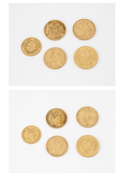 FRANCE et ANGLETERRE
Lot de cinq pièces comprenant...