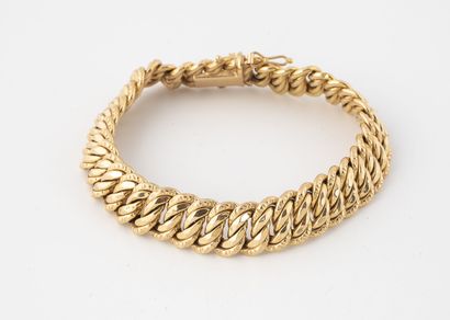 Hollow American curb chain bracelet, stamped...