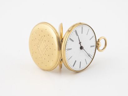 Yellow gold (750) collar watch.

Back cover...