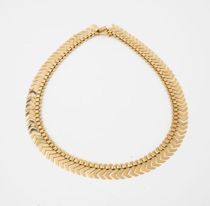 Collier draperie en or jaune (750) à maillons...