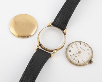 SUZEX
Men's wrist watch.

Round case in yellow...