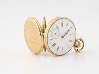 Pocket watch in yellow gold (750).

Cover...