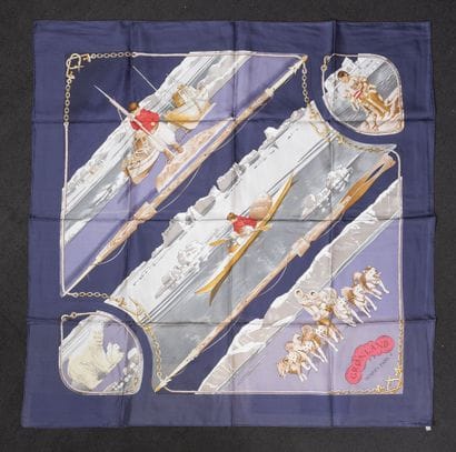 HERMES Paris
Printed silk twill square titled...