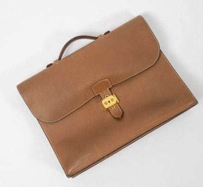 HERMES Paris
Courchevel gold calfskin dispatch...