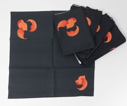 HERMES Paris
Eleven printed cotton napkins...