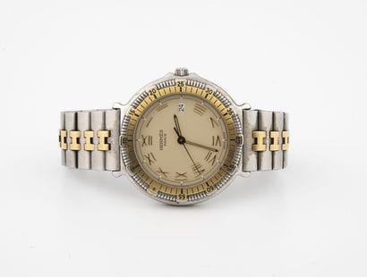 HERMES Paris
Men's wrist watch in steel and...