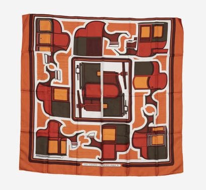 HERMES Paris
Square in printed silk twill...