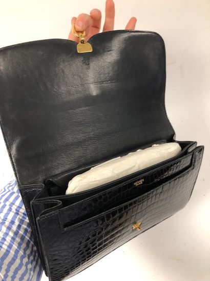 HERMES Paris
Handbag anchor chain, black...