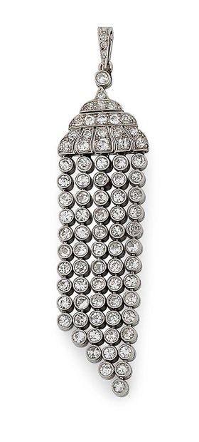 Pendentif en or gris 750 millièmes, stylisant...