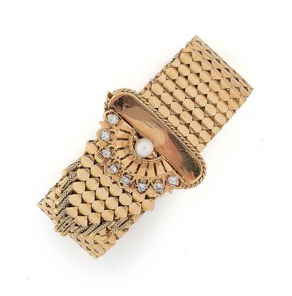 Bracelet ceinture en or jaune (750) à maille...