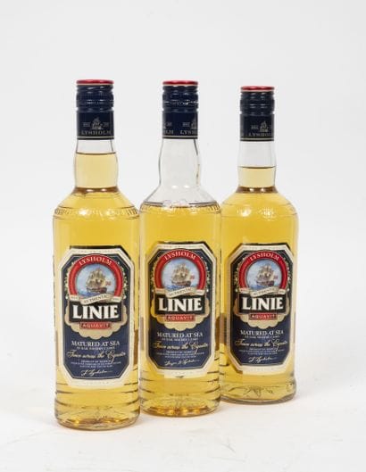 LINIE, Aquavit.
Three bottles, 70 cl.

One...