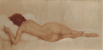 YREL (XXème siècle)
Naked woman lying down.

Oil...