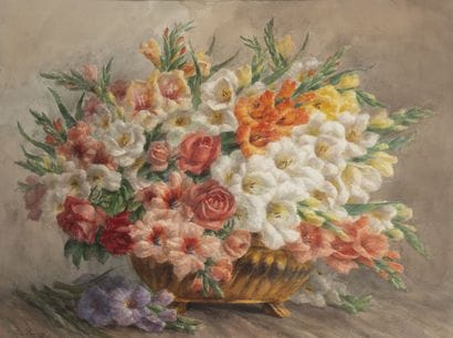 Lucie LOUPPE (1872-?)
Centerpiece with flowers.

Watercolor...