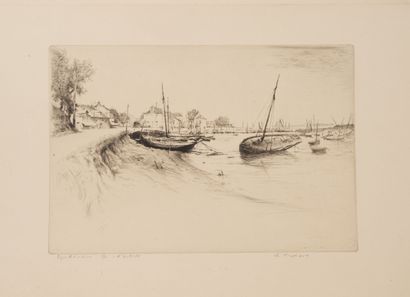 Edgar CHAHINE (1874-1947)
Le Croisic, 1931.

Drypoint...