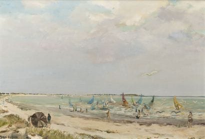 Jean DUQUOC (1937)
Plage du Ster Kerity 

Huile...