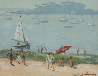 J. CHOCHON (XXème siècle)
Marée basse à Lancieux.

Bord...