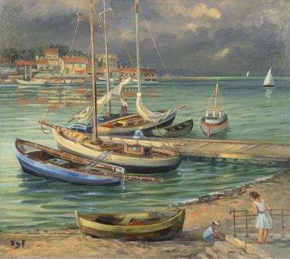 MARCEL DYF (1899-1985)
A pontoon in Provence.

Oil...