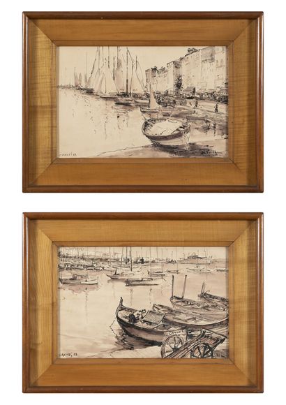 Roger VUILLEM (1897-1973)
The port of Cannes,...