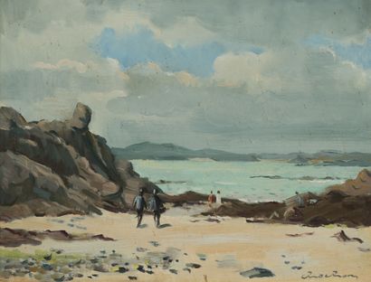J. CHOCHON (XXème siècle)
Marée basse à Lancieux.

Bord...