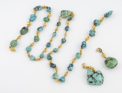 Amusing necklace made of yellow gold (750)...