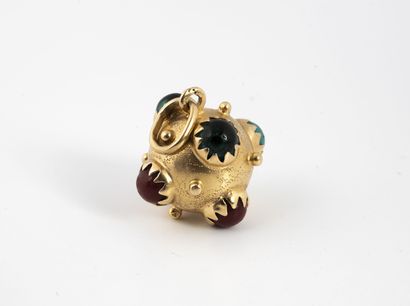 Pendentif boule en or jaune (750) ponctué...