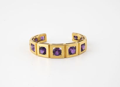 Yellow gold (750) open-worked bracelet set...