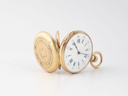 Yellow gold (750) collar watch.

Back cover...