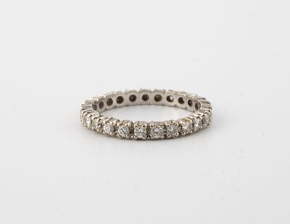 American wedding band in rhodium-plated yellow...