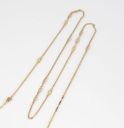 Necklace in yellow gold (750) with forçat...