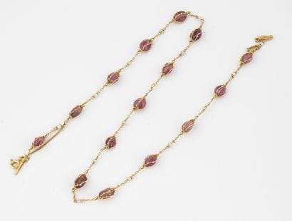 Yellow gold (585) choker chain forçat mesh...