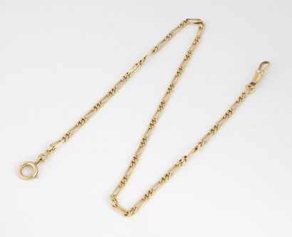 Yellow gold (750) watch chain with elongated...