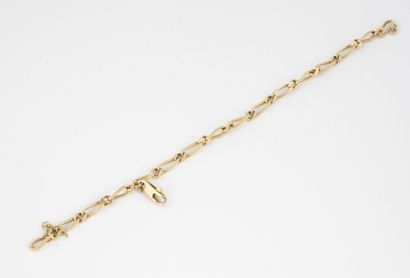 Yellow gold bracelet (750) with figaro mesh....