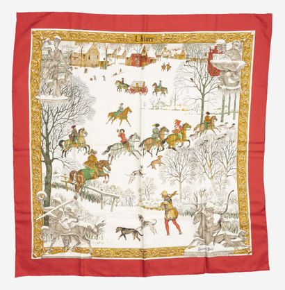 HERMES Paris
Silk twill square printed 