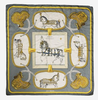 HERMES, Paris
Square in printed silk twill...
