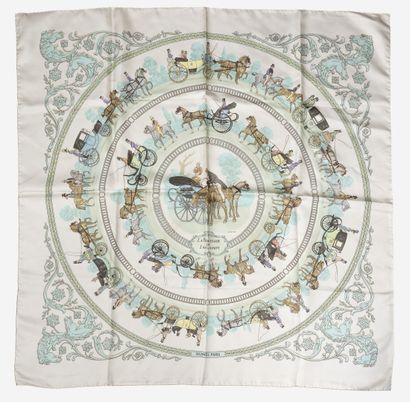 HERMES Paris
Square in printed silk twill,...