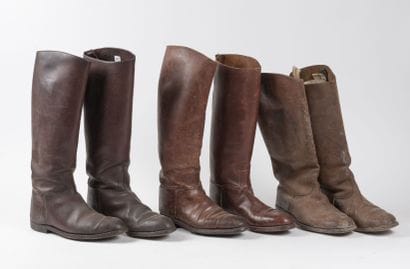 Lot de 3 paires de bottes d'officiers en...