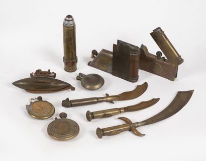 Artisanat de tranchée.

Lot de 10 objets...