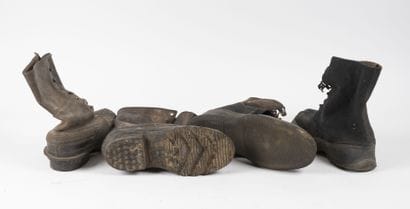 Paire d'Overshoes américaines en toile et...