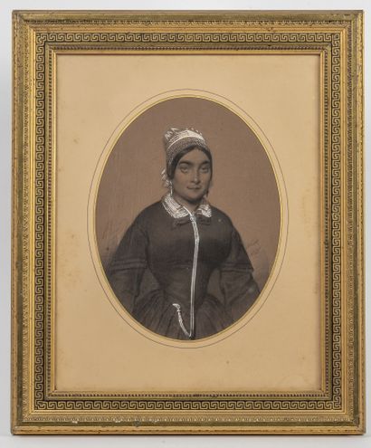 PIDOUX (XIXème)
Portraits d'un homme en officier...
