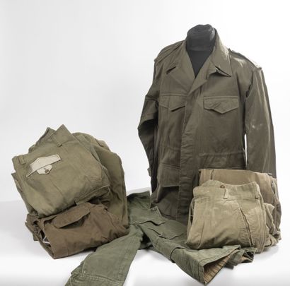 Lot de treillis français type 47 comprenant...