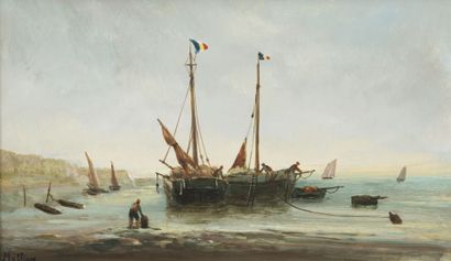 MALLION (XXème siècle)
Fishing boats at low...
